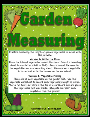 Garden Vegetables Measuring Activity