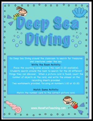 Deep Sea Diving Numbers Recognition Activity