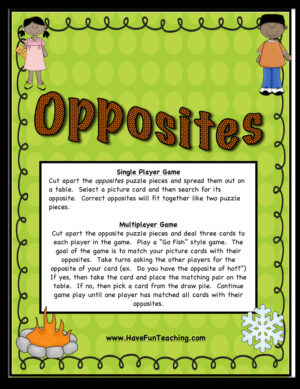 Opposites Activity