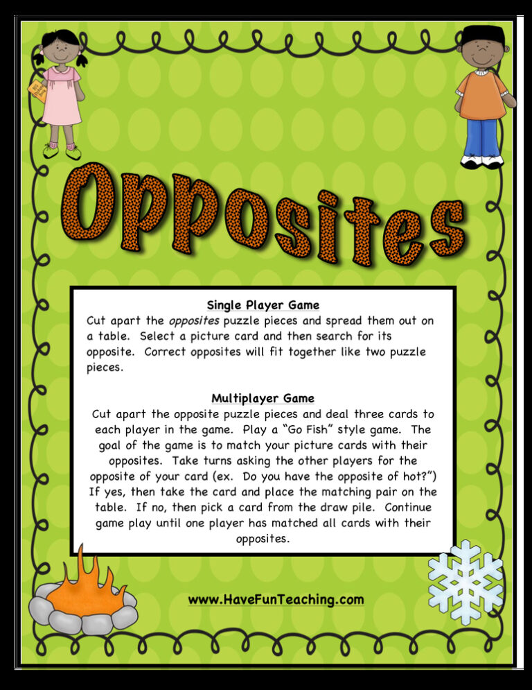 Opposites Activity