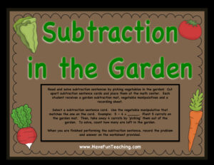 Subtraction in the Garden Subtraction Activity