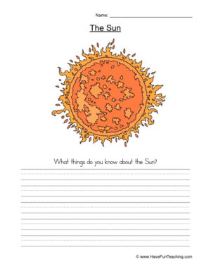Sun Writing Worksheet