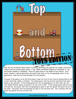 Top and Bottom Toys Edition Opposites Activity Board Game