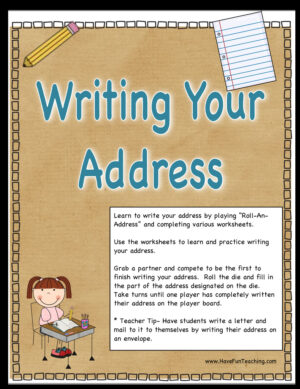 Writing Your Address Activity