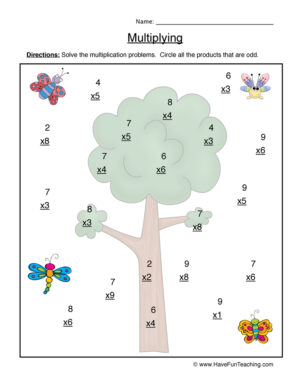 Multiplication Single Digit Worksheet