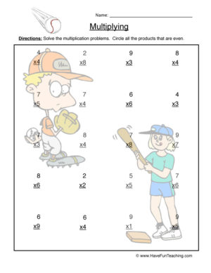 Single Digit Multiplication Worksheet