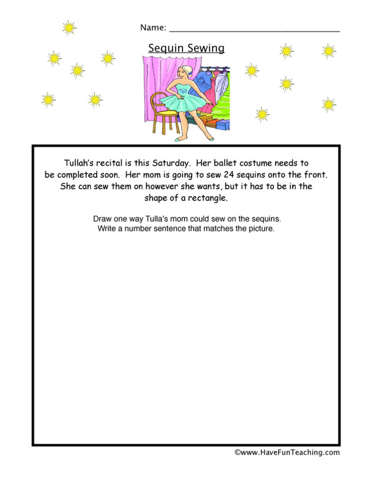 Ballet Multiplication Worksheet