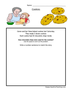 Cookies Multiplication Worksheet