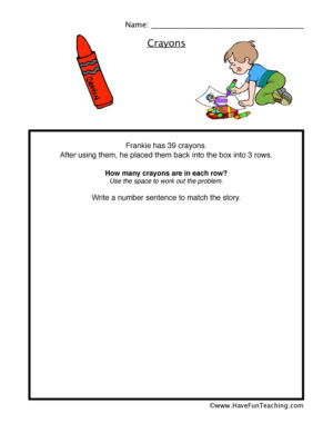 Crayons Multiplication Worksheet