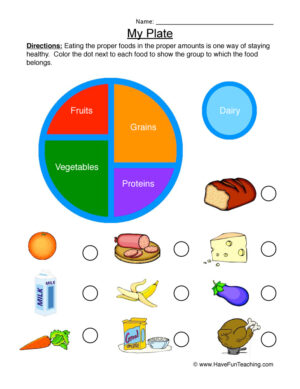 My Plate Sorting Worksheet