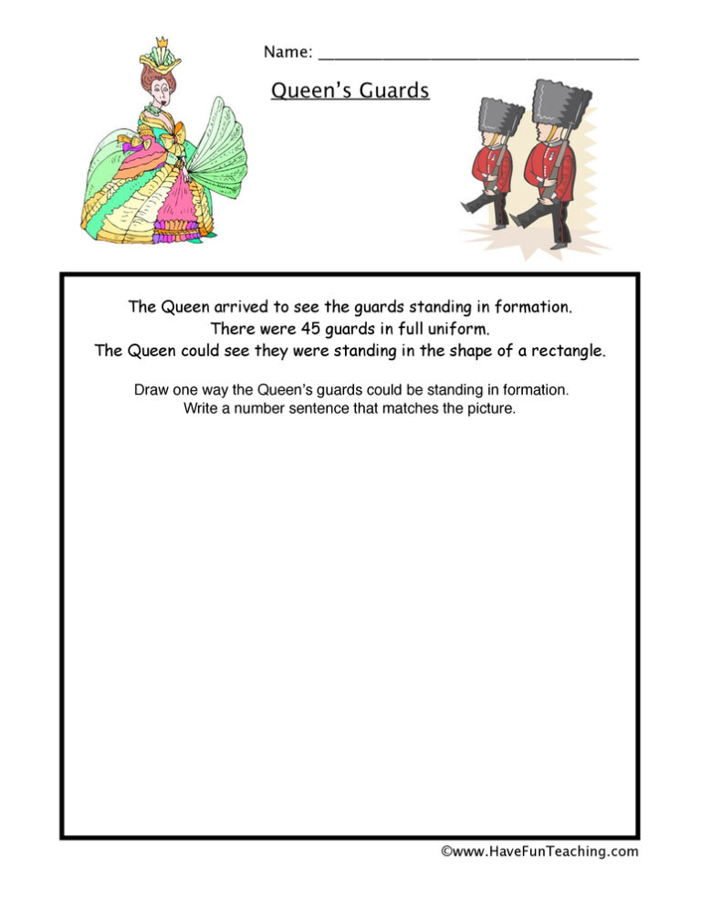 Queens Guards Multiplication Worksheet