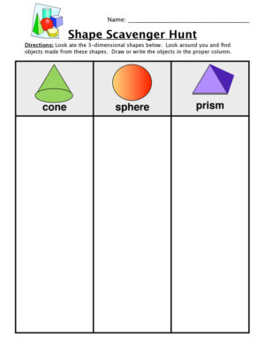 Shape Scavenger Hunt Worksheet
