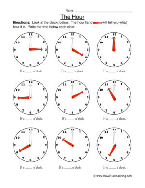 Identifying Times Worksheet