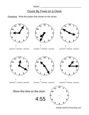 Count by Fives Worksheet