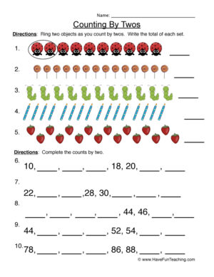 Counting by Twos Worksheet