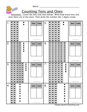 Break it Apart Counting Tens Ones Worksheet