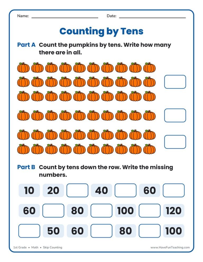 Counting Tens Worksheet