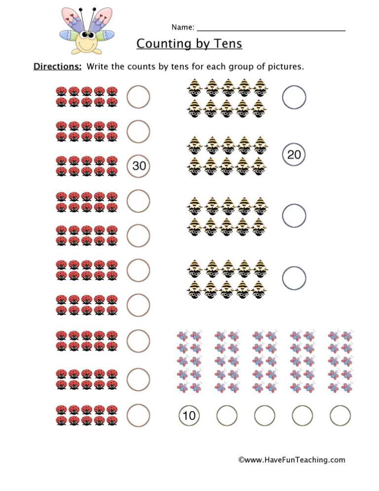 Counting Tens Worksheet