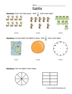 Fractions Eighth Worksheet