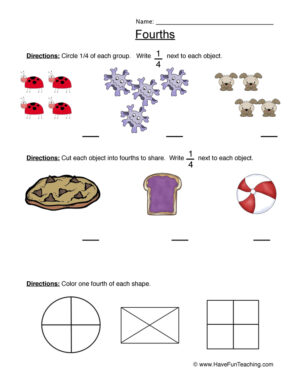 Fractions Fourth Worksheet
