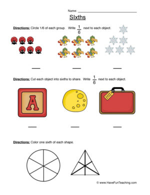 Fractions Sixth Worksheet