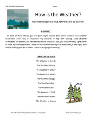 How is the Weather Reading Comprehension Test Collection
