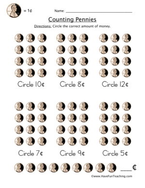 Pennies Circle Worksheet
