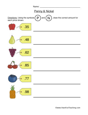 Penny Nickel Worksheet