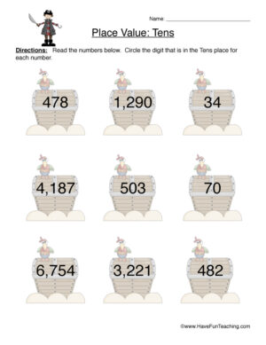 Place Value Tens Worksheet