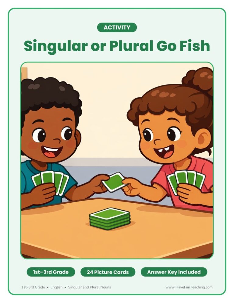 Singular Plural Noun Go Fish Activity