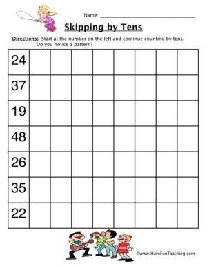 Skip Count by Tens Worksheet
