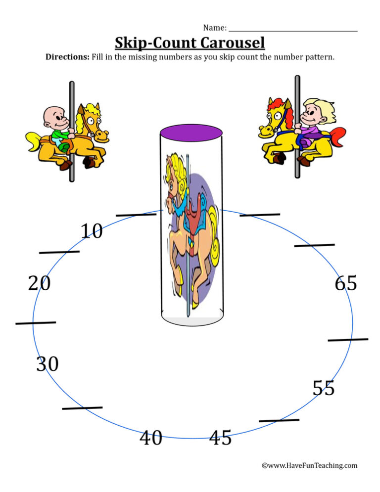 Skip Counting Carousel Worksheet