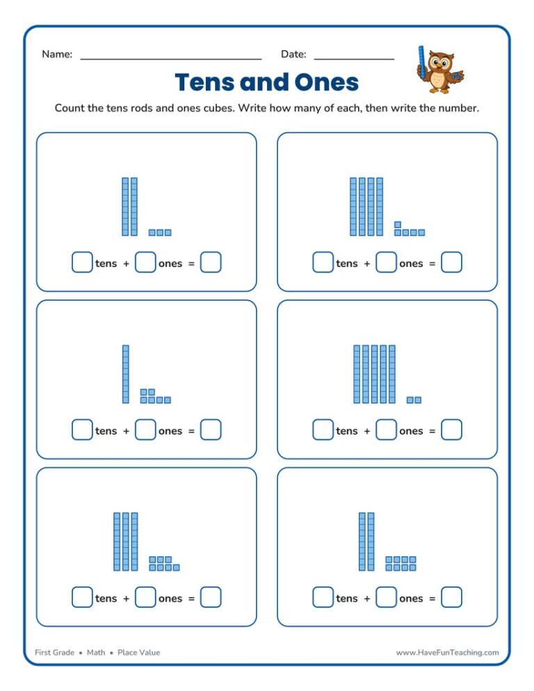 Tens Ones Worksheet