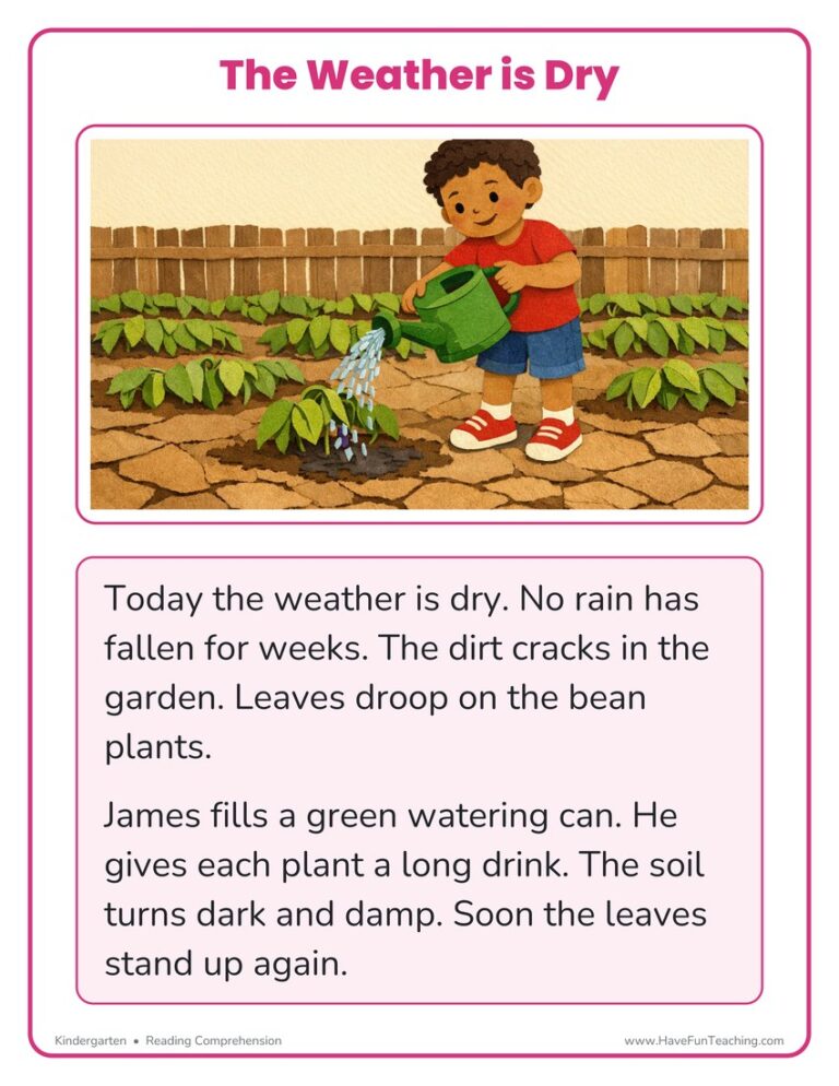 The Weather is Dry Reading Comprehension Worksheet