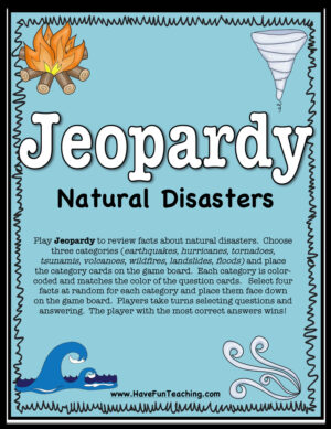 Jeopardy Natural Disasters Activity
