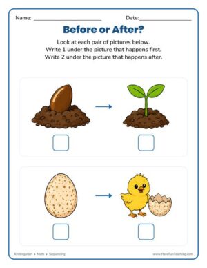 Before or After Worksheet - Pictures
