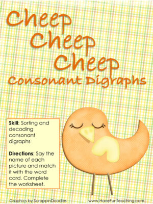 Cheep Cheep Cheep Consonant Digraphs Activity