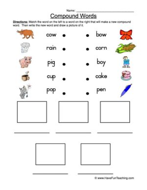 Compound Words Match Worksheet