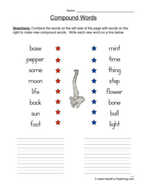 Match and List Compound Words Worksheet