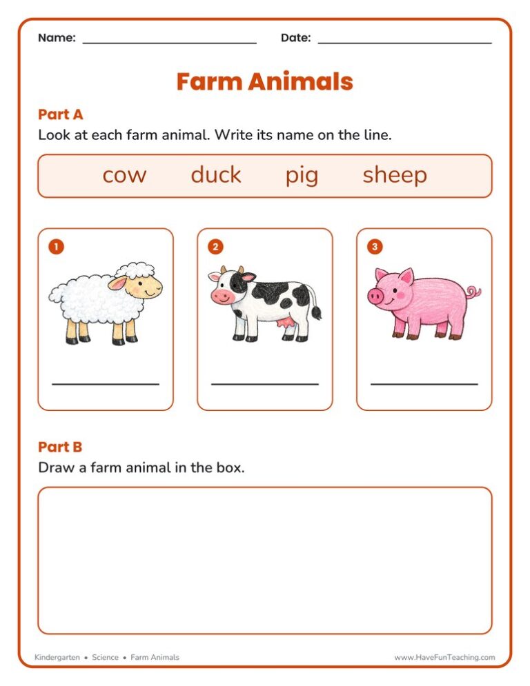 Drawing Farm Animals Worksheet