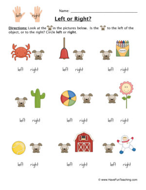 Circle Left or Right Worksheet