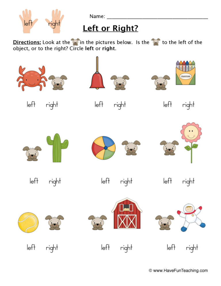 Circle Left or Right Worksheet