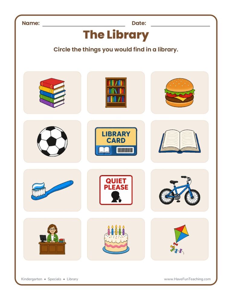 Library Objects Worksheet