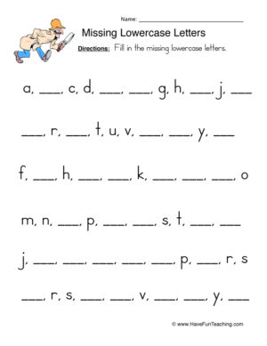Lowercase Letter Order Worksheet