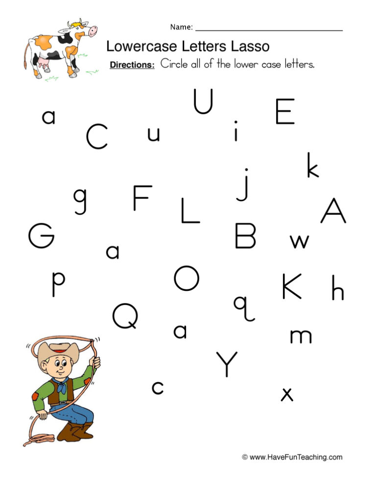 Lowercase Letters Circling Worksheet