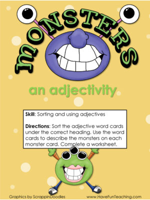 Monsters an Adjectivity Adjectives Activity
