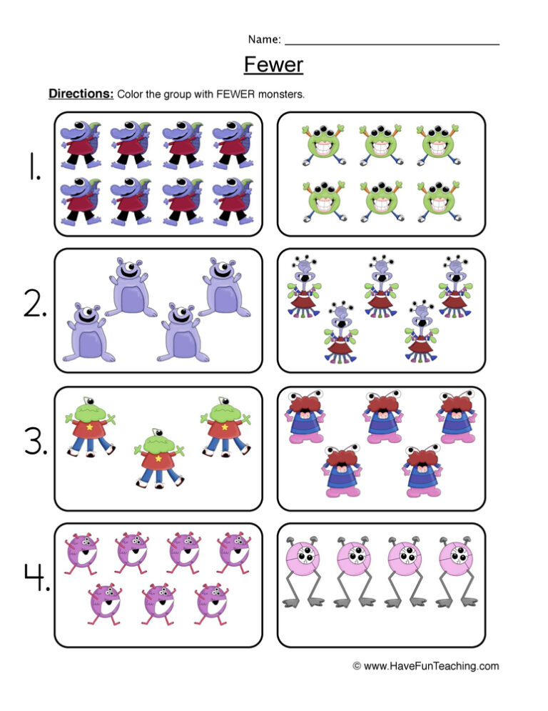 Circling Groups with Fewer Worksheet