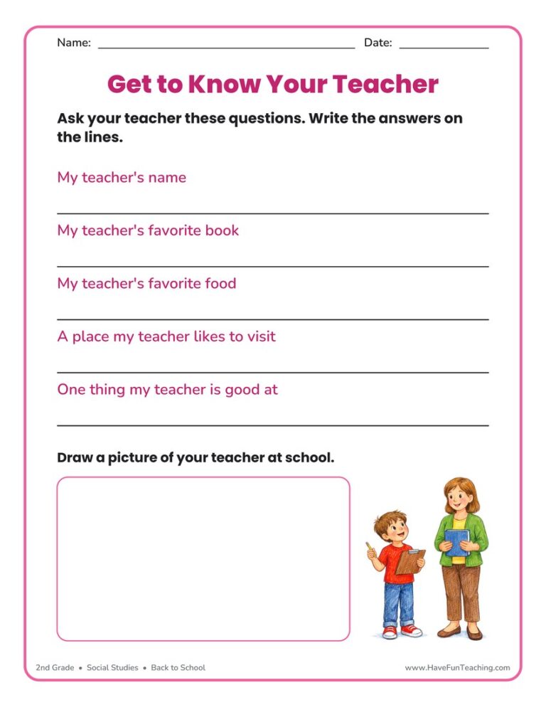My Teacher Worksheet