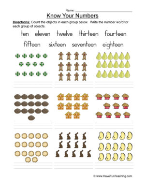 Number Recognition Worksheet
