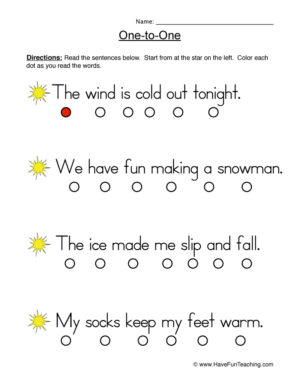 One to One Reading Accuracy Worksheet